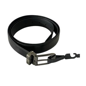 Resizable Men's Black Leather Belt